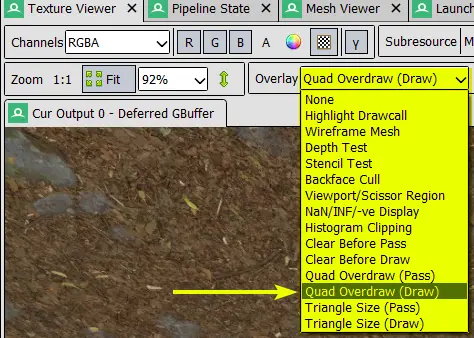 Unity RenderDoc Overlay Mode: Overdraw