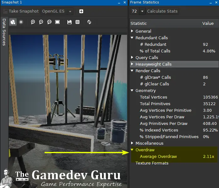 Unity + Snapdragon Profiler: Overdraw Statistics