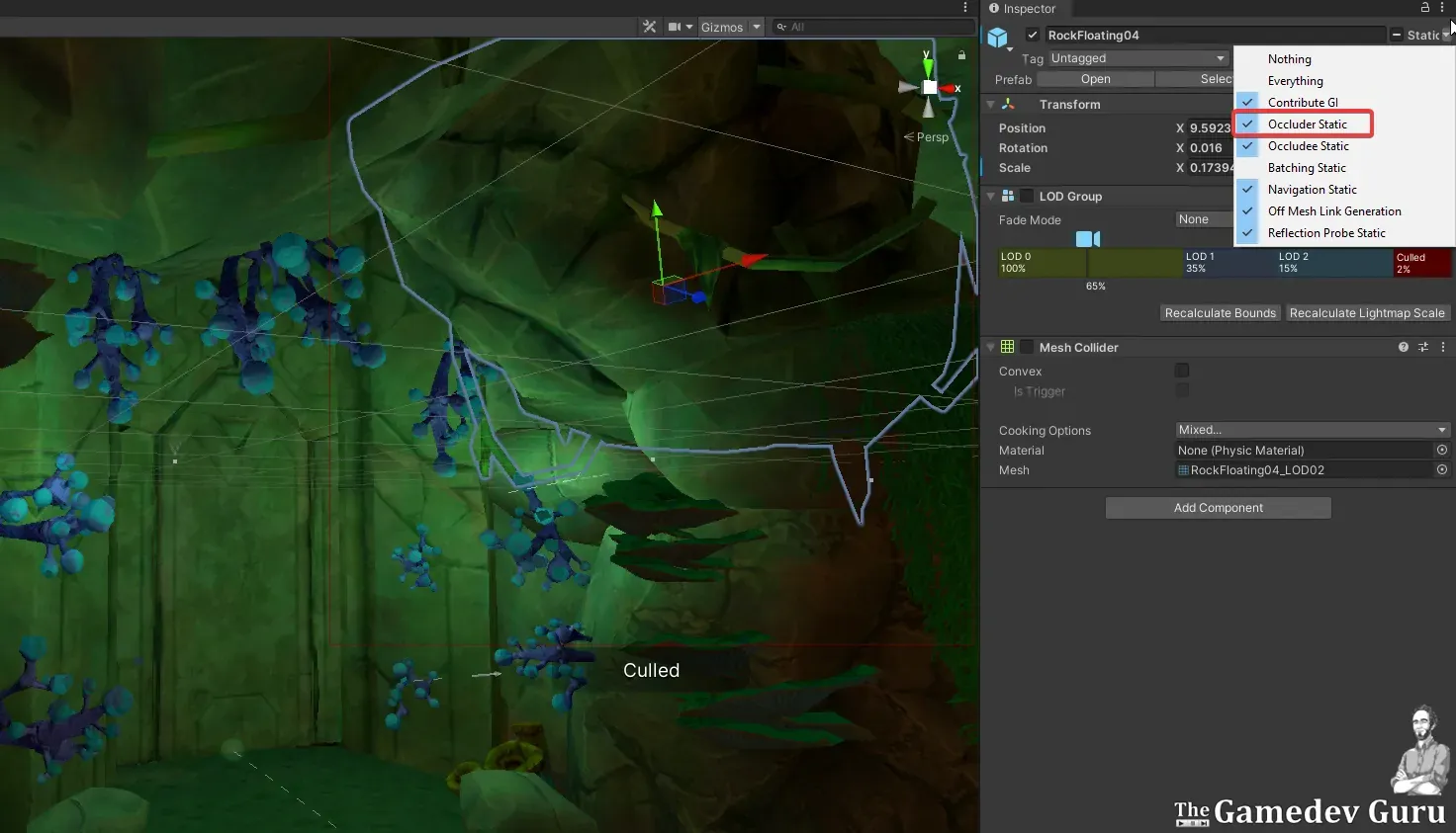 Setting Static Occluders