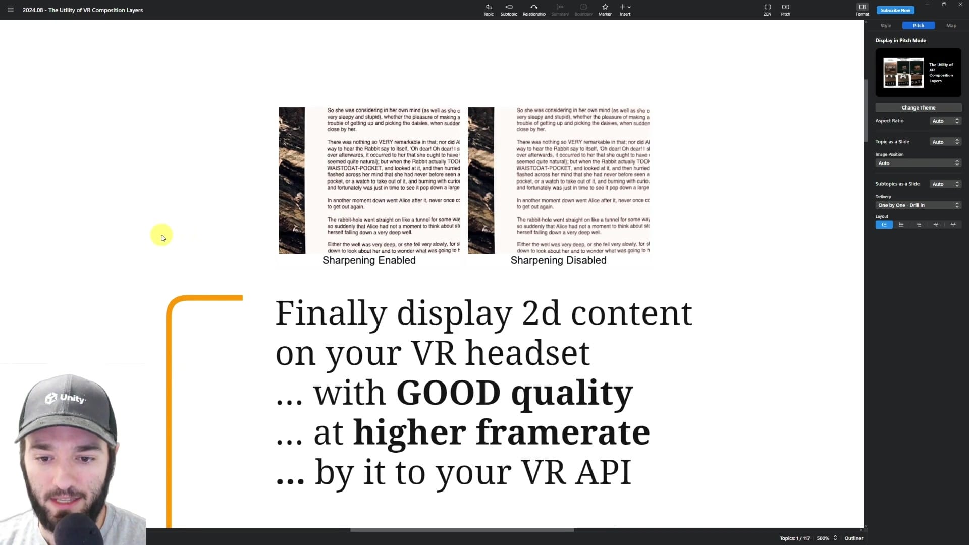 Composition layers: sharpening enabled vs disabled (side-by-side).