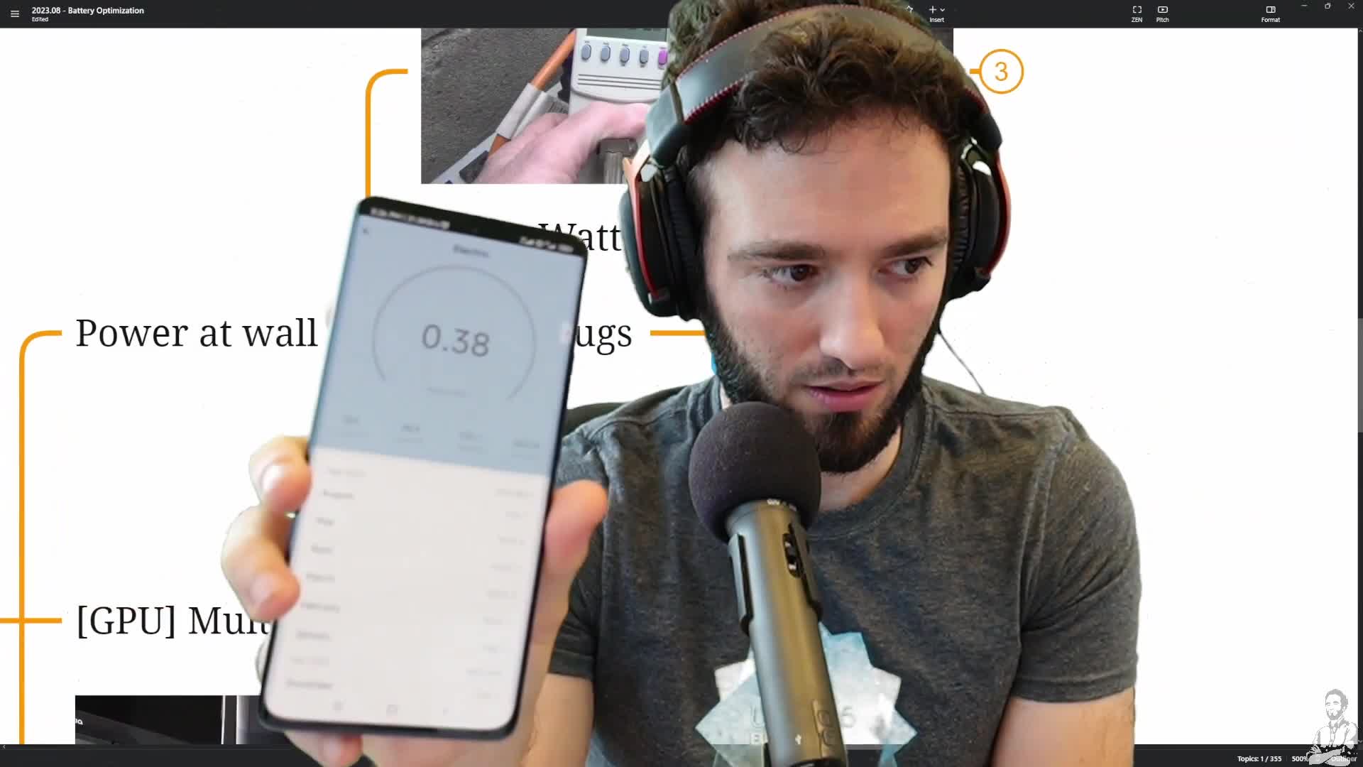 Smart plug power measurement workflow shown on a phone app